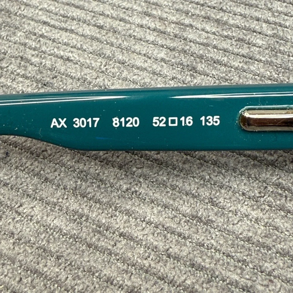 Armani Exchange AX 3017 8120 Teal Blue Rectangular Y2K Eyeglass Frames 52-16-135
